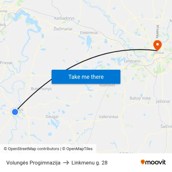 Volungės Progimnazija to Linkmenu g. 28 map