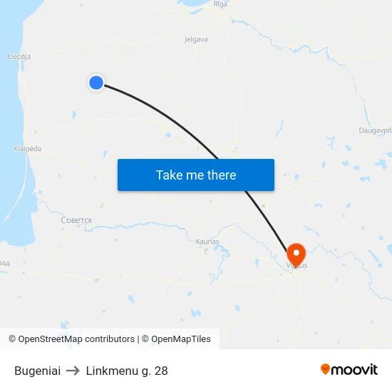 Bugeniai to Linkmenu g. 28 map