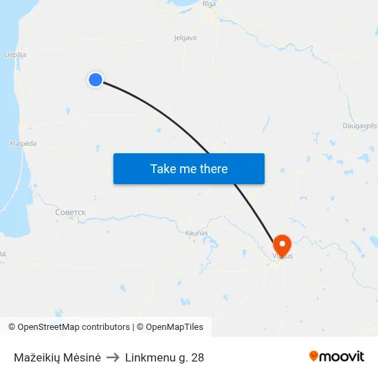 Mažeikių Mėsinė to Linkmenu g. 28 map