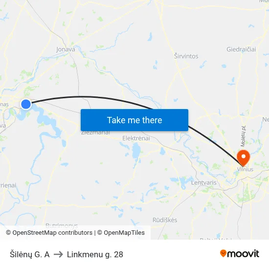 Šilėnų G. A to Linkmenu g. 28 map