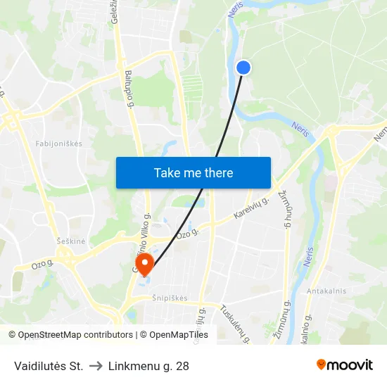 Vaidilutės St. to Linkmenu g. 28 map