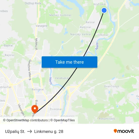 Užpalių St. to Linkmenu g. 28 map