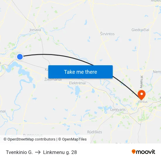Tvenkinio G. to Linkmenu g. 28 map