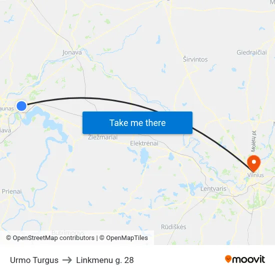 Urmo Turgus to Linkmenu g. 28 map