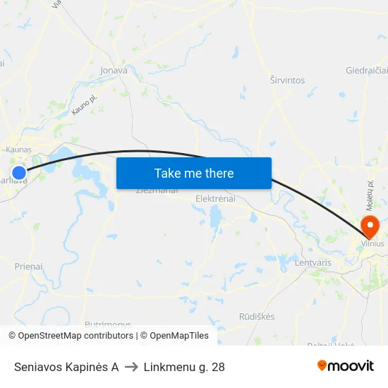 Seniavos Kapinės A to Linkmenu g. 28 map