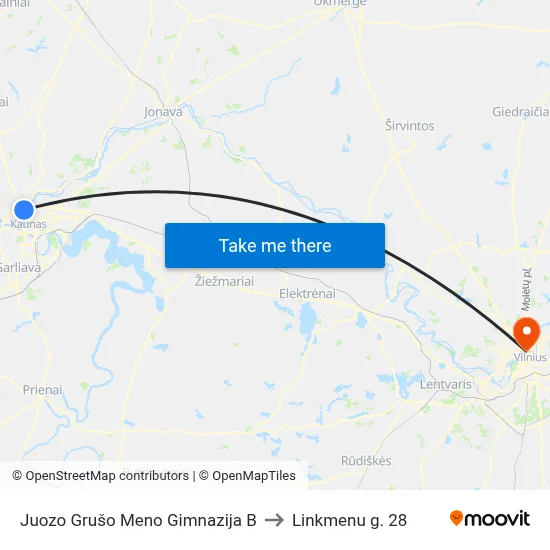 Juozo Grušo Meno Gimnazija B to Linkmenu g. 28 map