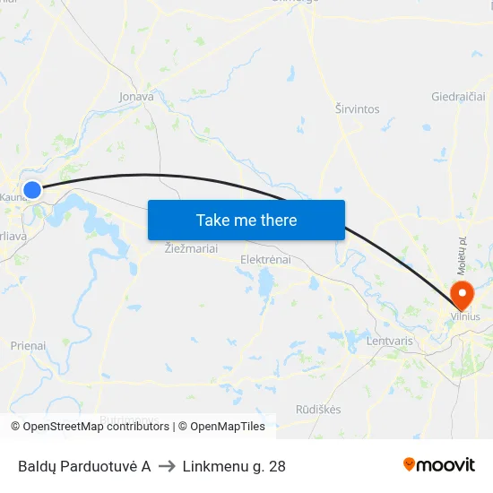 Baldų Parduotuvė A to Linkmenu g. 28 map