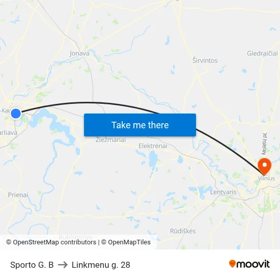 Sporto G. B to Linkmenu g. 28 map