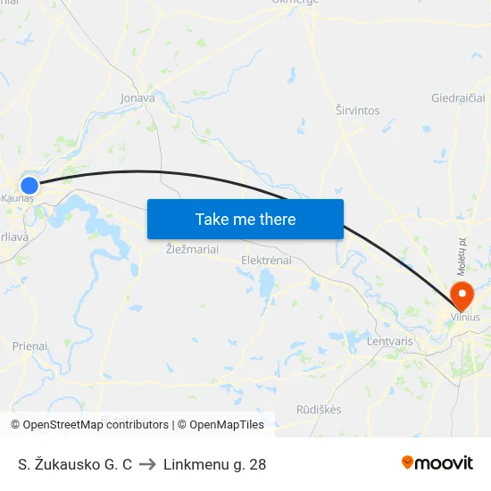 S. Žukausko G. C to Linkmenu g. 28 map