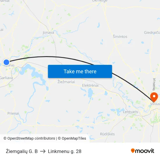 Žiemgalių G. B to Linkmenu g. 28 map