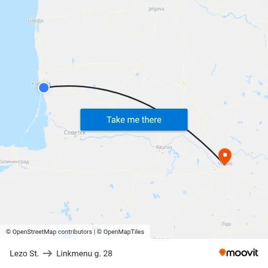 Lezo St. to Linkmenu g. 28 map