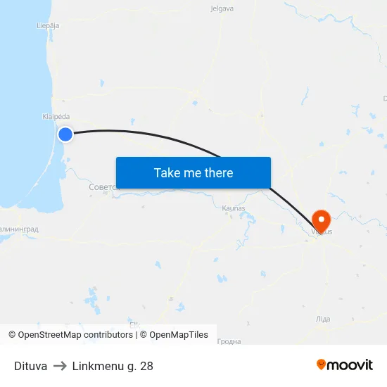 Dituva to Linkmenu g. 28 map