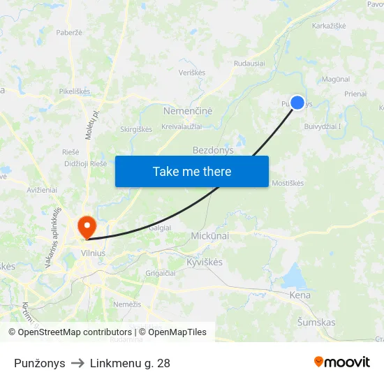 Punžonys to Linkmenu g. 28 map