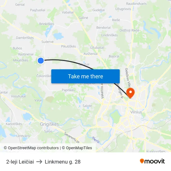 2-Ieji Leičiai to Linkmenu g. 28 map