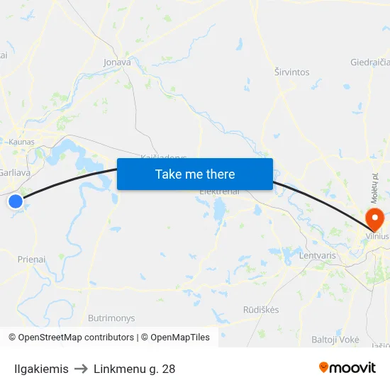 Ilgakiemis to Linkmenu g. 28 map