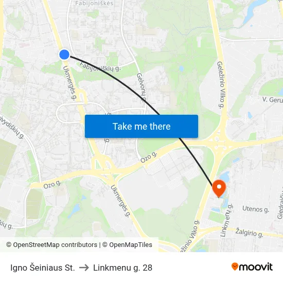 Igno Šeiniaus St. to Linkmenu g. 28 map
