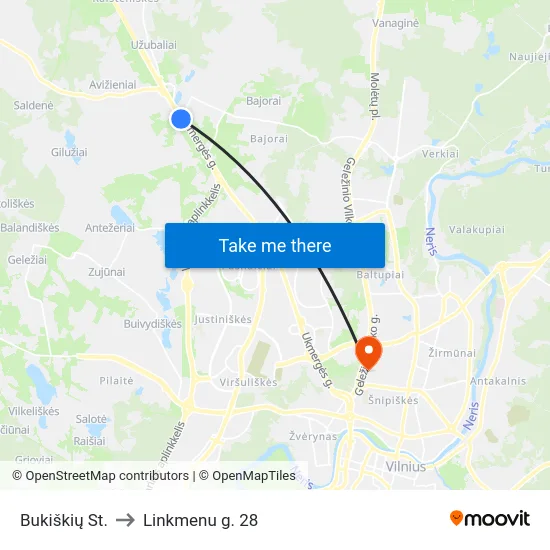 Bukiškių St. to Linkmenu g. 28 map