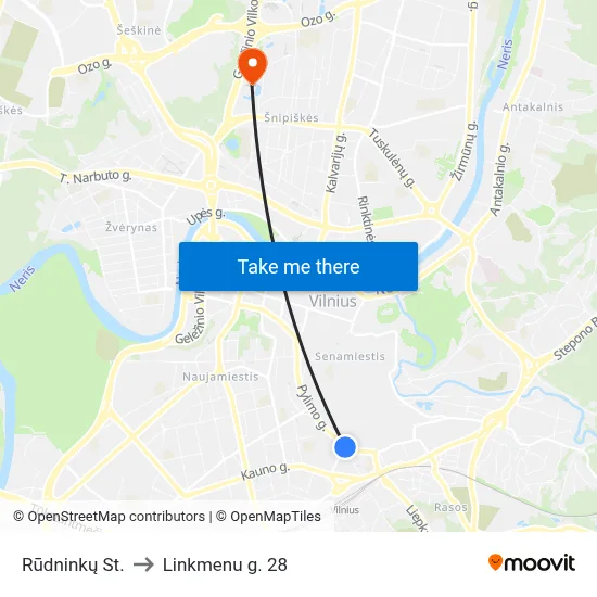 Rūdninkų St. to Linkmenu g. 28 map