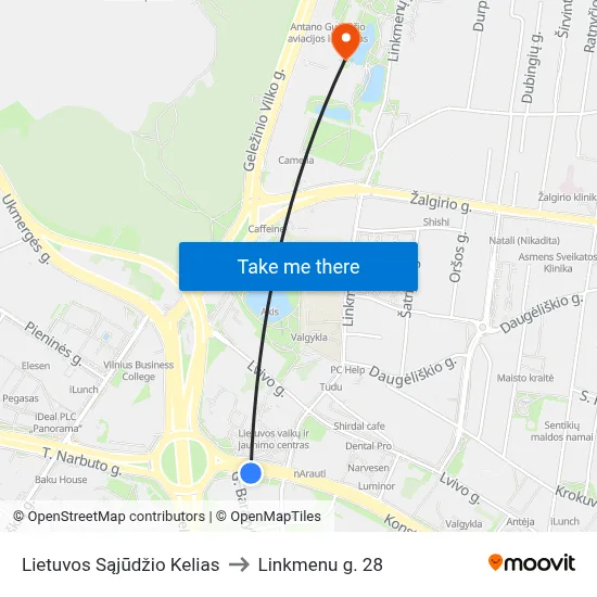 Lietuvos Sąjūdžio Kelias to Linkmenu g. 28 map