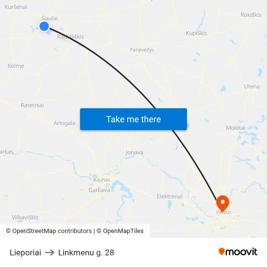 Lieporiai to Linkmenu g. 28 map