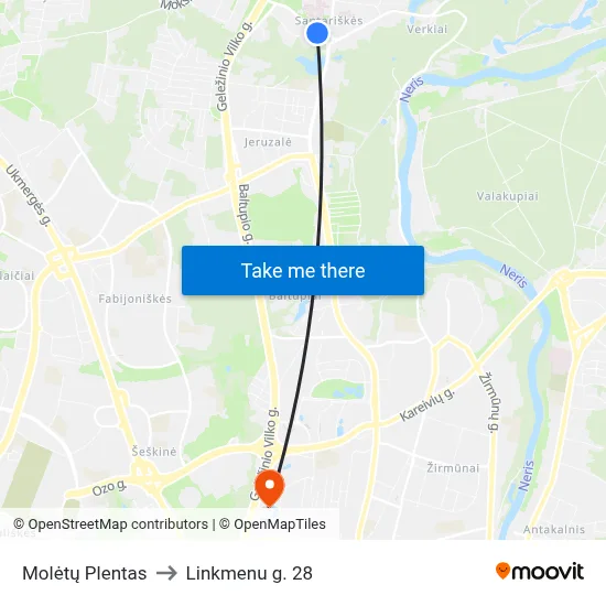 Molėtų Plentas to Linkmenu g. 28 map