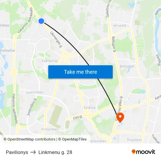 Pavilionys to Linkmenu g. 28 map