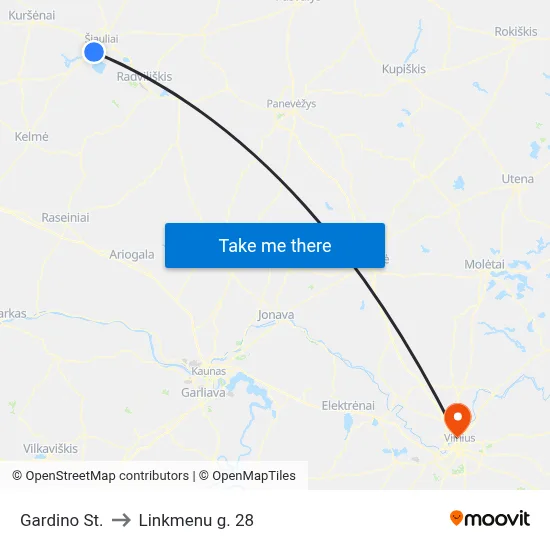 Gardino St. to Linkmenu g. 28 map