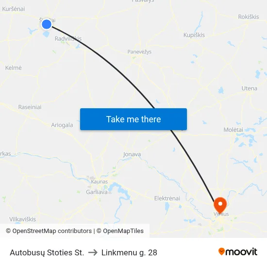 Autobusų Stoties St. to Linkmenu g. 28 map