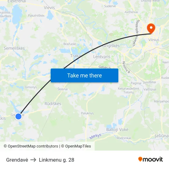 Grendavė to Linkmenu g. 28 map