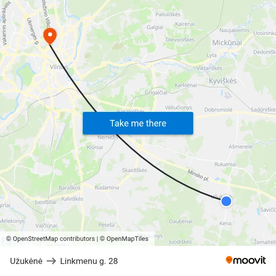 Užukėnė to Linkmenu g. 28 map