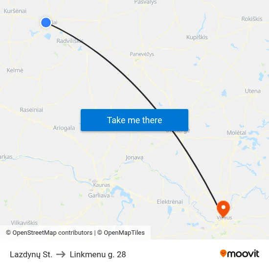 Lazdynų St. to Linkmenu g. 28 map