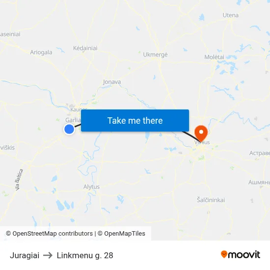 Juragiai to Linkmenu g. 28 map