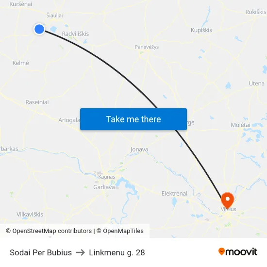 Sodai Per Bubius to Linkmenu g. 28 map