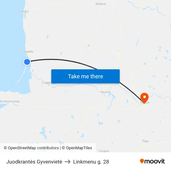 Juodkrantės Gyvenvietė to Linkmenu g. 28 map