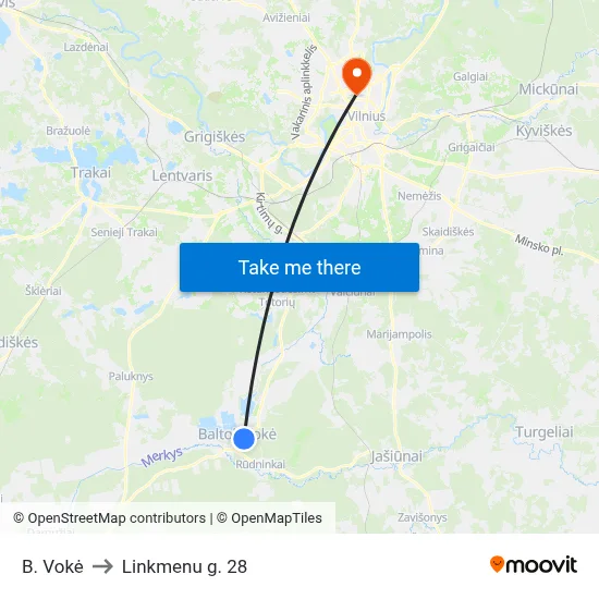 B. Vokė to Linkmenu g. 28 map