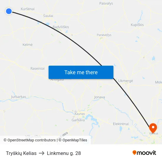 Tryškių Kelias to Linkmenu g. 28 map