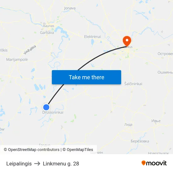 Leipalingis to Linkmenu g. 28 map