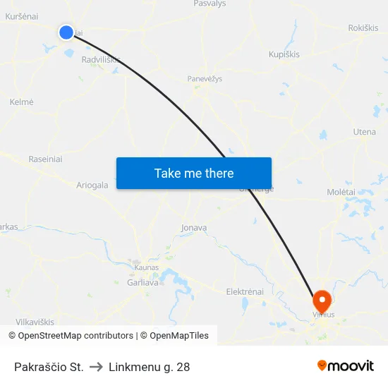 Pakraščio St. to Linkmenu g. 28 map