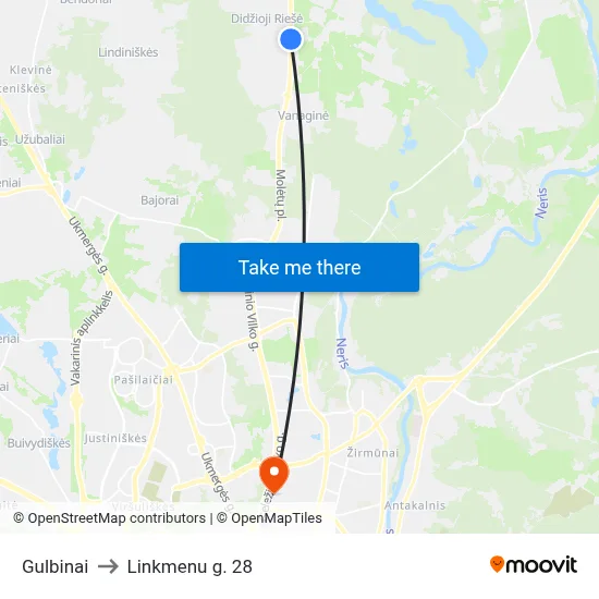 Gulbinai to Linkmenu g. 28 map