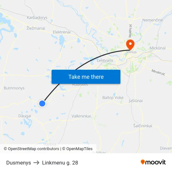 Dusmenys to Linkmenu g. 28 map