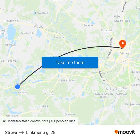 Strėva to Linkmenu g. 28 map