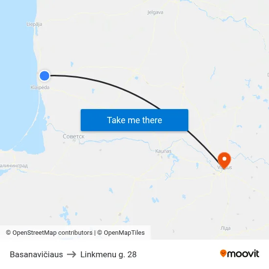 Basanavičiaus to Linkmenu g. 28 map