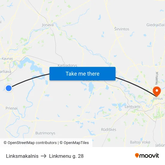 Linksmakalnis to Linkmenu g. 28 map