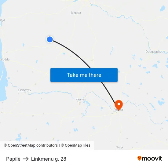 Papilė to Linkmenu g. 28 map