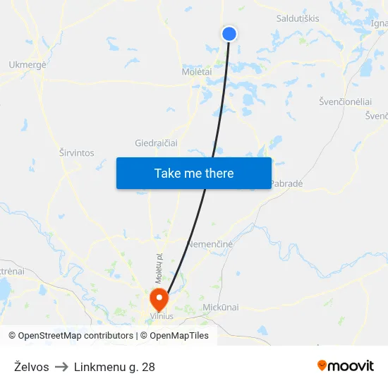 Želvos to Linkmenu g. 28 map