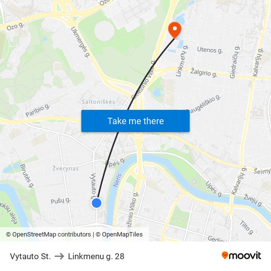 Vytauto St. to Linkmenu g. 28 map