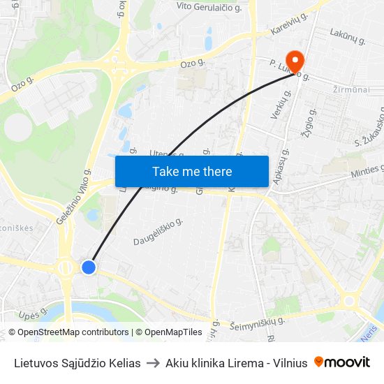 Lietuvos Sąjūdžio Kelias to Akiu klinika Lirema - Vilnius map