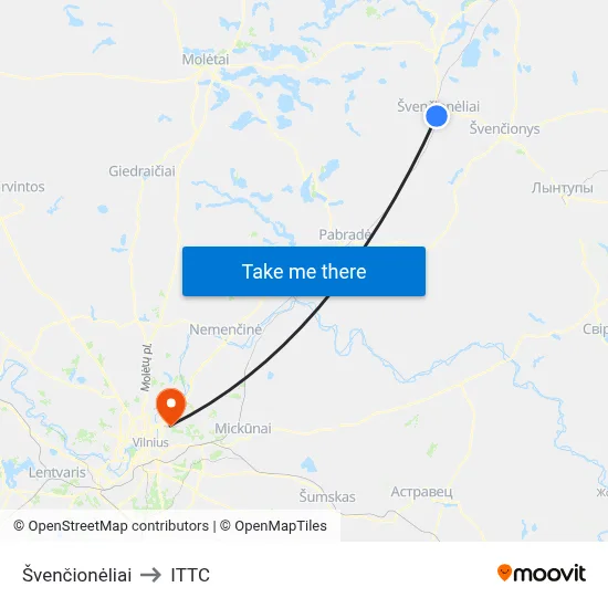 Švenčionėliai to ITTC map