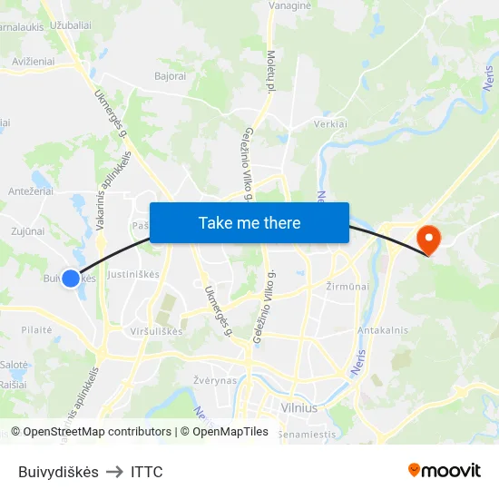 Buivydiškės to ITTC map