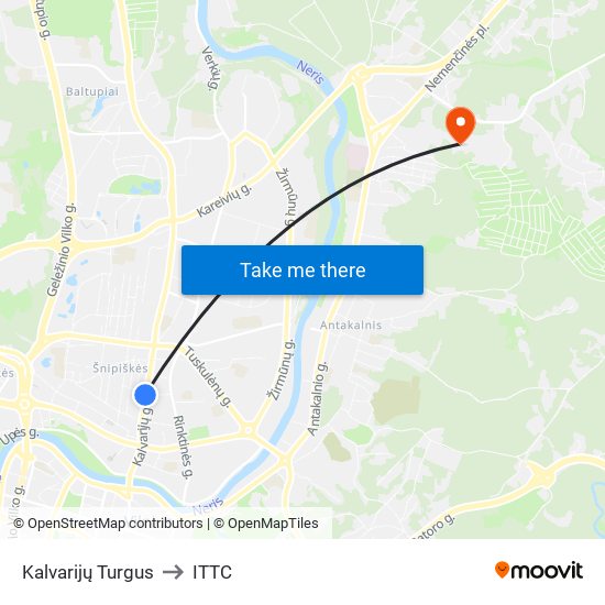 Kalvarijų Turgus to ITTC map